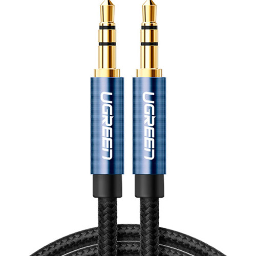 Кабель мультимедийный 3.5mm M to 3.5mm M 0.5m 90° corner AV112 blue Ugreen (60178) – UGREEN