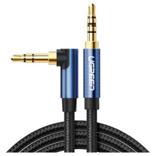 Кабель мультимедийный 3.5mm M to 3.5mm M 1.0m 90° corner AV112 blue Ugreen (60179)