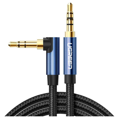 Кабель мультимедийный 3.5mm M to 3.5mm M 1.0m 90° corner AV112 blue Ugreen (60179) – UGREEN