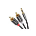 Кабель мультимедійний 3.5mm M to 2xRCA M 1.0m AV116 black Ugreen (10749) – UGREEN