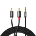 Кабель мультимедійний 3.5mm M to 2xRCA M 5.0m AV116 black Ugreen (10591) – UGREEN