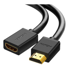 Кабель мультимедийный HDMI M to HDMI F 1.0m HD107 black Ugreen (10141)