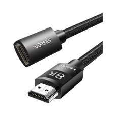 Кабель мультимедийный HDMI M to HDMI F 1.0m 8K HD151 black Ugreen (40447)