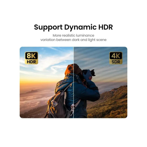 Кабель мультимедійний HDMI M to HDMI F 1.0m 8K HD151 black Ugreen (40447) – UGREEN (вид 2)
