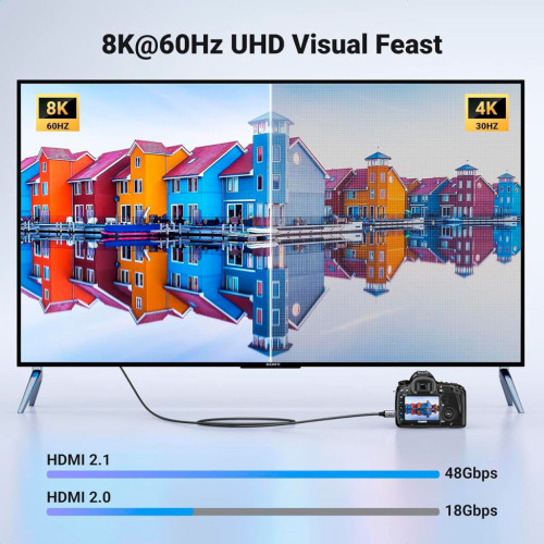 Кабель мультимедийный HDMI M to HDMI mini M 1.0m 8K HD163 black Ugreen (15514) – UGREEN (вид 1)