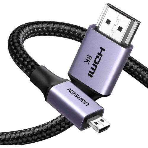 Кабель мультимедійний HDMI M to HDMI micro M 2.0m V2.1 8K60Hz HD164 black Ugreen (15517) – UGREEN (вид 1)