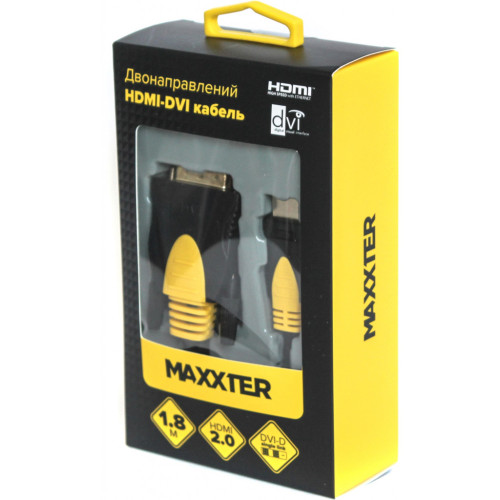 Кабель мультимедійний HDMI M to DVI M 1.8m V1.3 18+1pin Maxxter (CCBP-HDMI-DVI-1.8) – Maxxter (вид 1)