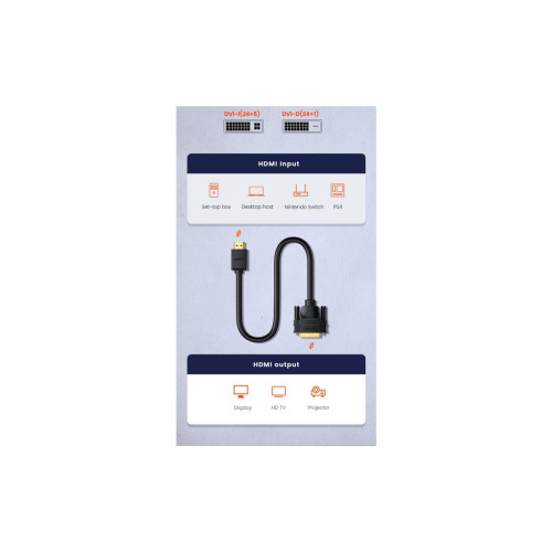Кабель мультимедийный HDMI M to DVI M 3.0m HD106 black Ugreen (10136) – UGREEN (вид 2)