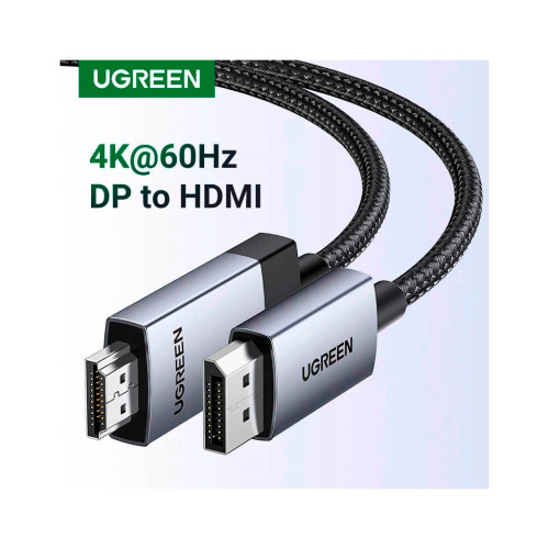 Кабель мультимедійний DisplayPort M to HDMI M 2.0m V2.0 4K60Hz DP119 black Ugreen (15774) – UGREEN (вид 2)