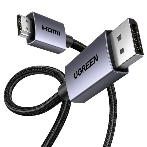 Кабель мультимедійний DisplayPort M to HDMI M 2.0m V2.0 4K30Hz DP125 black Ugreen (35842) – UGREEN