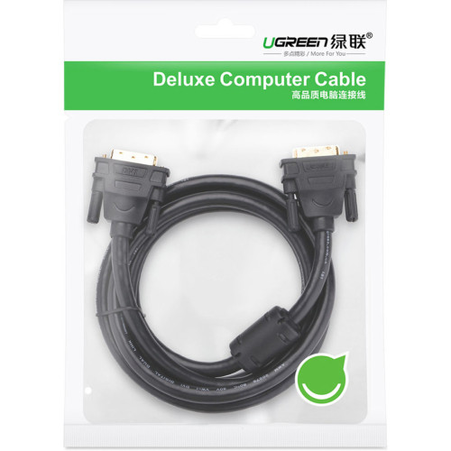 Кабель мультимедійний DVI M to DVI M 2.0m 24+1pin DV101 black Ugreen (11604) – UGREEN (вид 1)