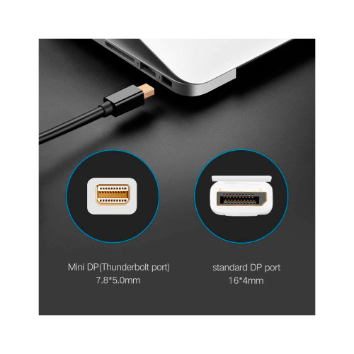 Кабель мультимедійний miniDisplayPort M to DisplayPort M 1.5m MD105 black Ugreen (10477) – UGREEN (вид 2)