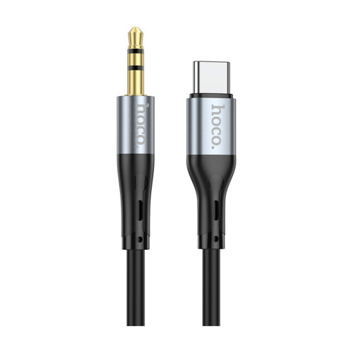 Кабель мультимедийный USB-C to 3.5mm M 1.0m silicone black HOCO (6931474769497) – HOCO (вид 1)