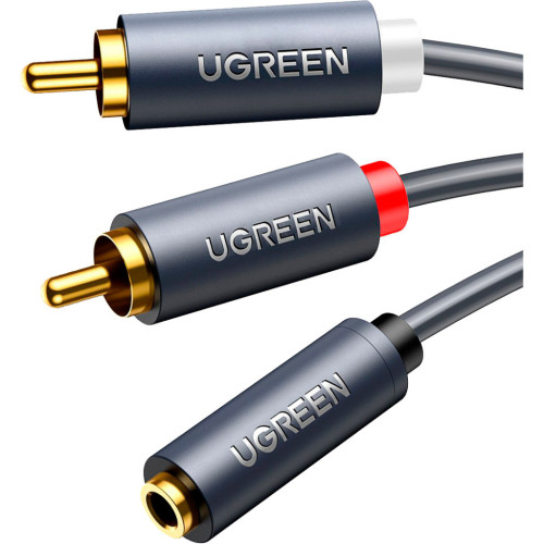 Кабель мультимедійний 3.5mm F to 2xRCA M 0.25m Black Ugreen (10561) – UGREEN