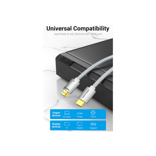 Кабель мультимедійний HDMI M to HDMI M 2.0m V2.1 8K60Hz silver VENTION (ALCIH) – Vention (вид 2)