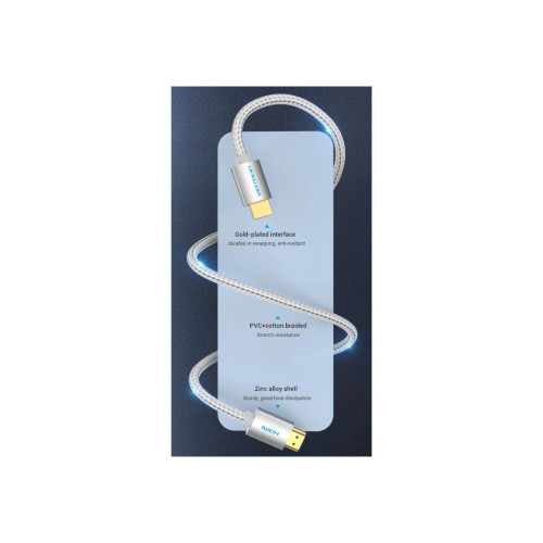 Кабель мультимедийный HDMI to HDMI 15.0m V2.0 4K Silver Metal Type VENTION (AABIN) – Vention (вид 2)