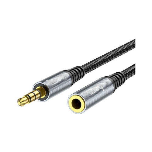 Кабель мультимедийный 3.5mm M to 3.5mm F 2.0m Gray HOCO (6931474762160) – HOCO (вид 1)