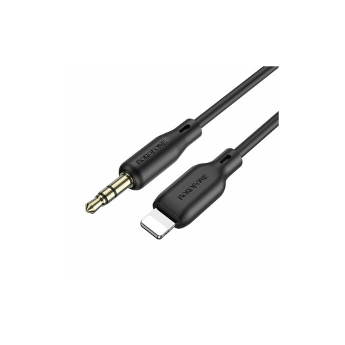 Кабель мультимедийный Lightning to 3.5mm M 1.0m silicone black BOROFONE (6941991101045) – BOROFONE