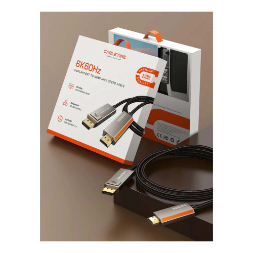 Кабель мультимедійний DisplayPort M to HDMI M 8K60Hz Cabletime (CA916405) – Cabletime (вид 1)