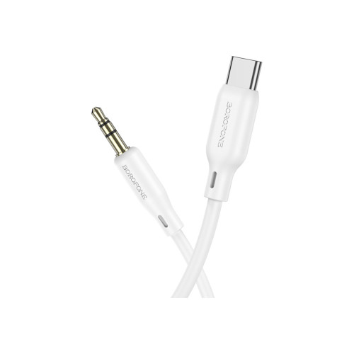 Кабель мультимедийный USB-C to 3.5mm M 1.0m white BOROFONE (6941991101076) – BOROFONE (вид 1)