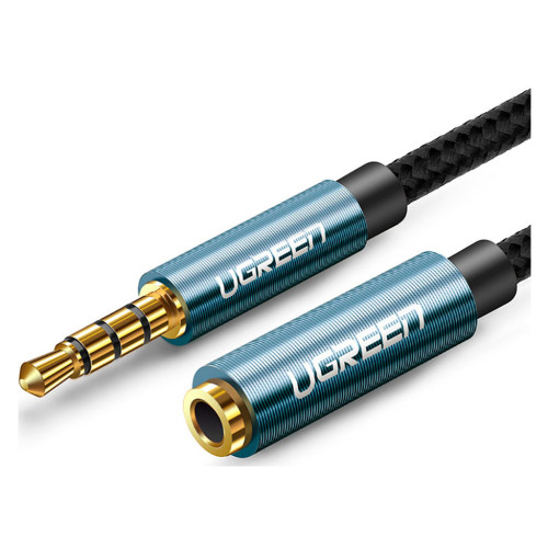 Кабель мультимедийный 3.5mm M to 3.5mm F 1.5m AV118 blue Ugreen (40674) – UGREEN (вид 2)
