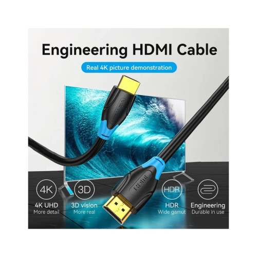 Кабель мультимедийный HDMI M to HDMI M 25.0m black Vention (AACBS) – Vention (вид 1)