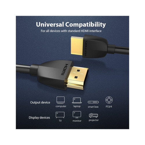 Кабель мультимедийный HDMI M to HDMI M 1.5m black Vention (AAIBG) – Vention (вид 1)