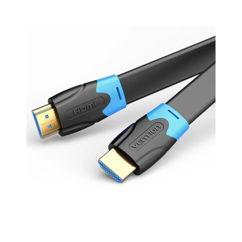 Кабель мультимедійний HDMI M to HDMI M 1.0m flat black Vention (AAKBF) – Vention