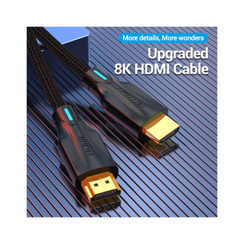 Кабель мультимедійний HDMI M to HDMI M 1.0m 8K cotton braided black Vention (AAUBF) – Vention (вид 1)