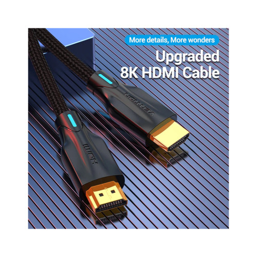 Кабель мультимедійний HDMI M to HDMI M 1.5m 8K cotton braided black Vention (AAUBG) – Vention (вид 1)