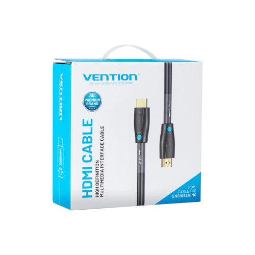 Кабель мультимедійний HDMI M to HDMI M 1.0m 4K cotton braided black zinc alloy Vention (ALMBF) – Vention (вид 1)