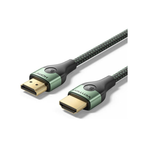 Кабель мультимедійний HDMI M to HDMI M 1.0m 8K ultra thin cotton braided green Vention (ALOGF) – Vention