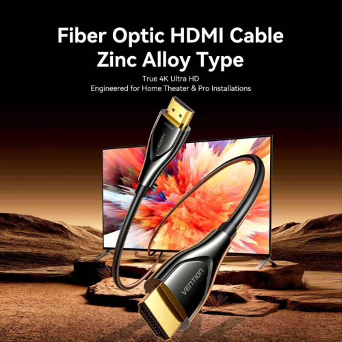 Кабель мультимедийный HDMI M to HDMI M 80.0m 4K fiber optic black Vention (ALSBAF) – Vention (вид 1)