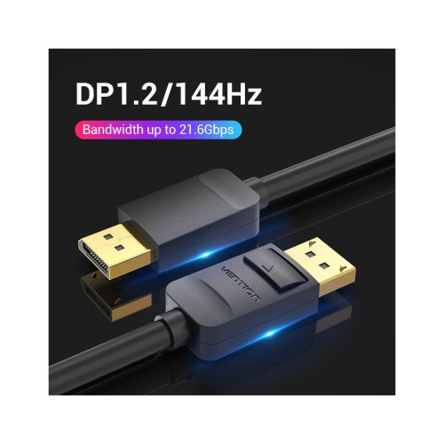Кабель мультимедійний DisplayPort M to DisplayPort M 1.5m black Vention (HACBG) – Vention (вид 2)