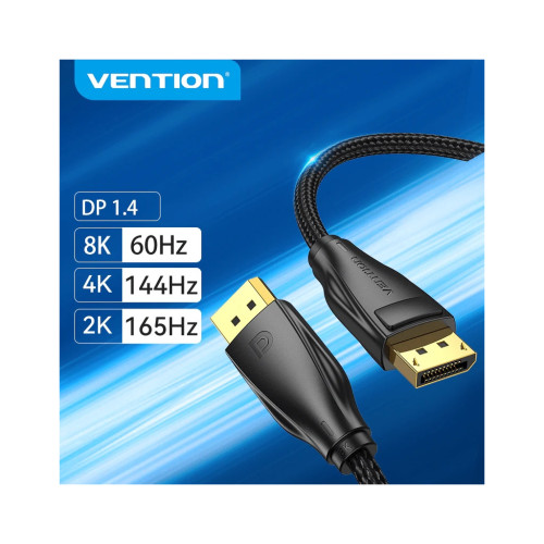 Кабель мультимедійний DisplayPort M to DisplayPort M 1.5m black Vention (HCCBG) – Vention (вид 2)