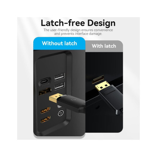 Кабель мультимедійний DisplayPort M to HDMI M 1.8m 4K black Vention (HFOBAC) – Vention (вид 2)