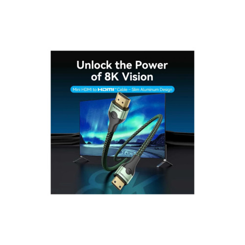 Кабель мультимедийный HDMI M to HDMI mini M 2.0m V2.1 8K 60Hz green Vention (AGJGH) – Vention (вид 2)