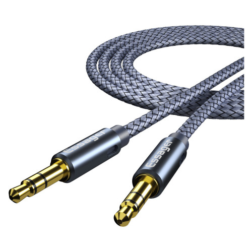 Кабель мультимедійний 3.5mm M to 3.5mm M 1.2m gray Essager (EYP35-DY0G) – Essager