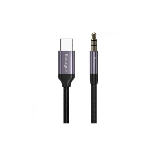 Кабель мультимедійний USB-C to 3.5mm M 1.0m gray Essager (EZJE02-0G) – Essager