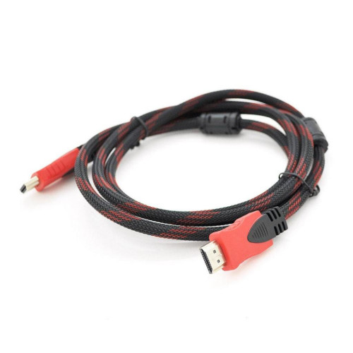 Кабель мультимедійний HDMI to HDMI 15.0m v1.4, OD-7.4mm Black/RED Merlion (YT-HDMI(M)/(M)NY/RD-15m) – Merlion