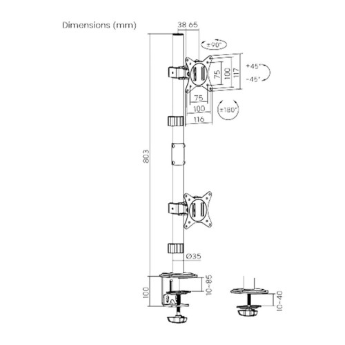 Кронштейн Brateck LDT66-C02V – BRATECK (вид 3)