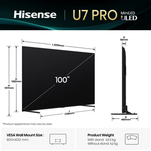 Телевизор Hisense 100U7Q PRO – Hisense (вид 2)