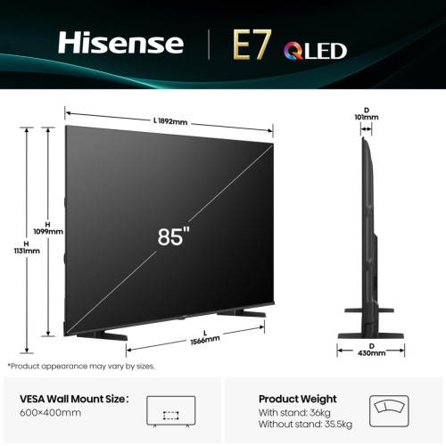 Телевізор Hisense 85E7Q – Hisense (вид 1)