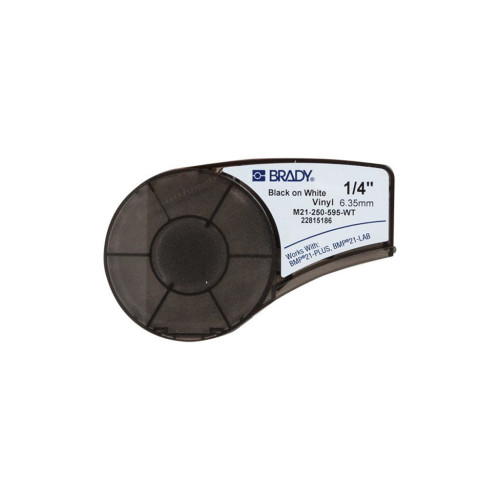 Лента для принтера этикеток Brady M21-250-595-WT, vinyl, 6.35mm/6.4m. Black on White (M21-250-595-WT) – Brady
