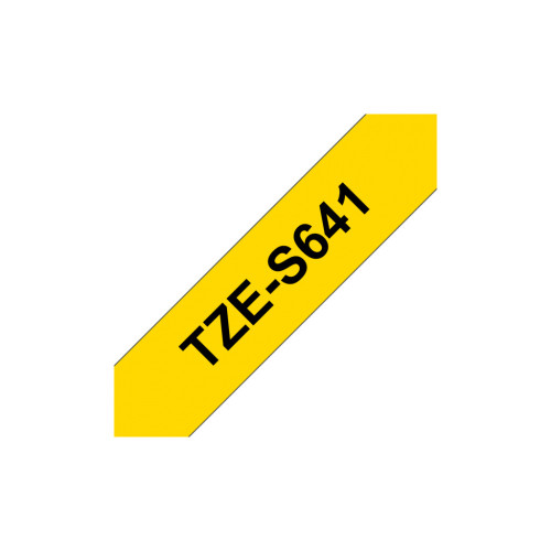 Стрічка для принтера етикеток UKRMARK B-S-T641P-BK/YE, сумісна з TZES641, 18мм х 8м. black on yellow (B-S-T641P-BK/YE) – UKRMARK (вид 1)