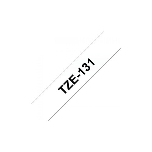 Стрічка для принтера етикеток UKRMARK B-T131P-BK/CL, сумісна з TZE131 ламінована, 12мм х 8м. black on transparent (B-T131P-BK/CL) – UKRMARK (вид 1)