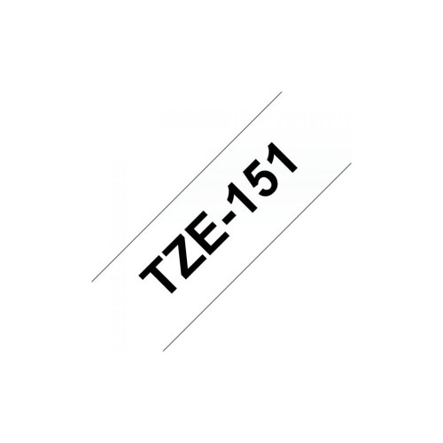 Стрічка для принтера етикеток UKRMARK B-T151P-BK/CL, сумісна з TZE151 ламінована, 24мм х 8м. black on transparent (B-T151P-BK/CL) – UKRMARK (вид 1)