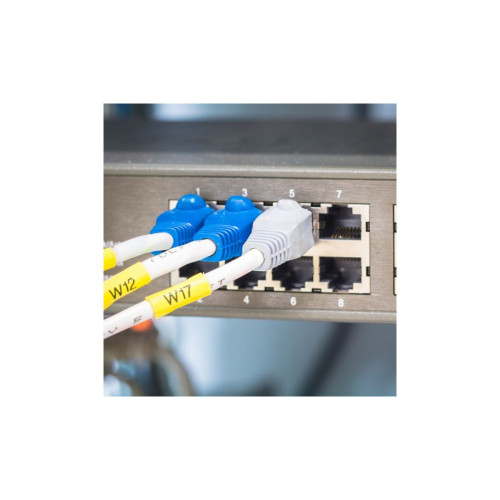 Лента для принтера этикеток UKRMARK B-Hs611, аналог HSe611, термозбіжна, 1,7-3,2мм, 5,8мм х 1,5м, black on yellow (CBHS611) – UKRMARK (вид 2)