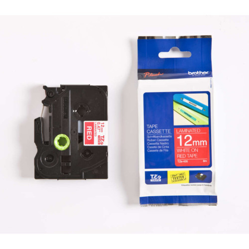 Стрічка для принтера етикеток Brother 12mm Laminated, white on red (TZE435) – Brother (вид 1)