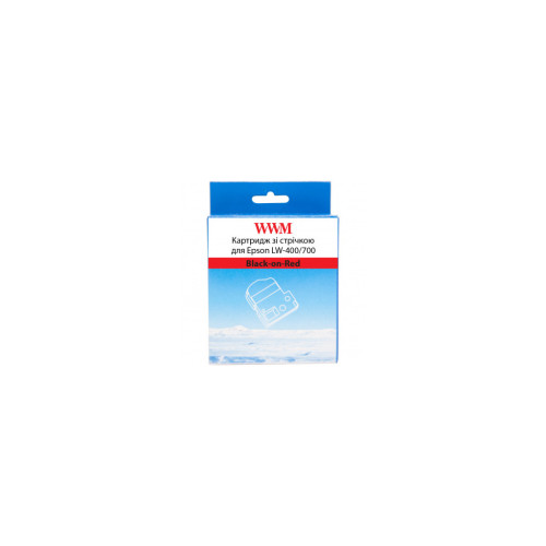 Стрічка для принтера етикеток WWM для Epson LW-400/700 12mm х 8m Black-on-Red (WWM-SC12R) – WWM